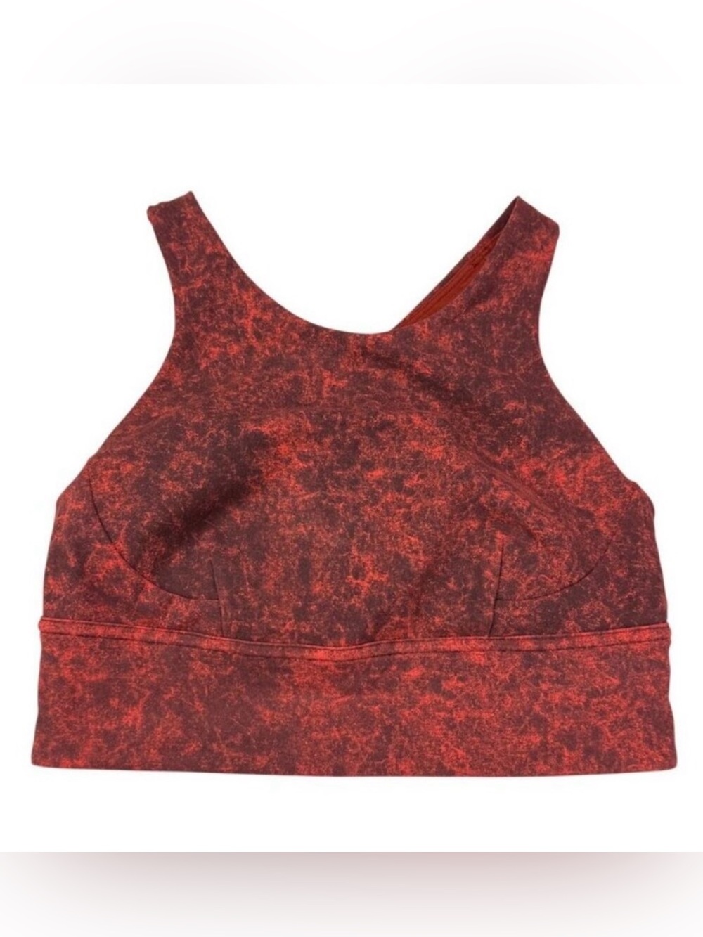 LULULEMON Wunder Train Longline Bra Size 8 Denim Wash Print Autumn Red Black - Picture 3 of 6